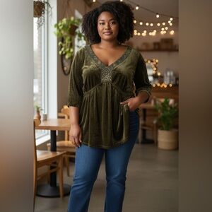 Apt. 9 Deep Olive Women's Blouse top